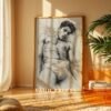 V26c_m8 Elegant Nude Male Illustration Wall Art Modern Style