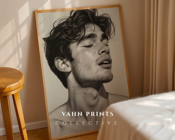 Male Form Sketch Print Minimalist Wall Art Download