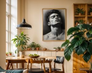 Male Figure Wall Art Modern Line Drawing Printable