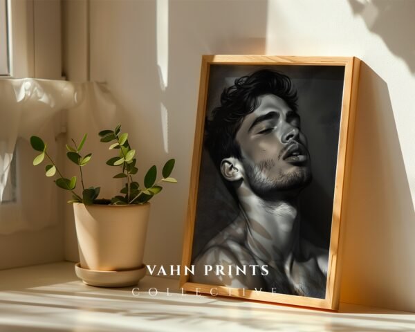 Muscular Male Anatomy Art Line Drawing Printable