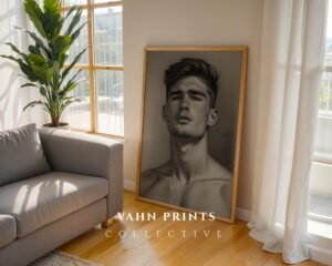 V281c_m1 Gay Male Body Art Line Drawing Modern Wall Decor