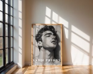 Minimal Male Figure Art Print Handsome Body Sketch