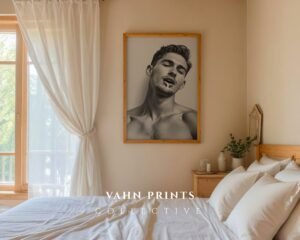 Male Nude Figure Line Art Printable Modern Wall Decor