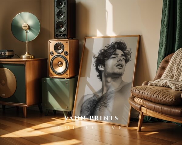 V288c_m1 Masculine Body Art Print Male Figure Minimalist Line Sketch