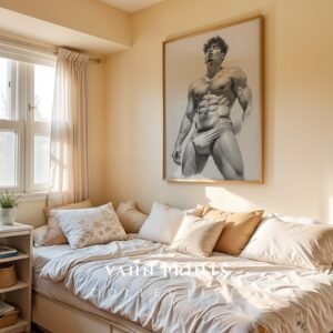 Modern Nude Male Body Wall Art Artistic Line Drawing