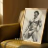 V28c_m5 Modern Nude Male Body Wall Art Artistic Line Drawing