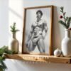 V28c_m7 Modern Nude Male Body Wall Art Artistic Line Drawing