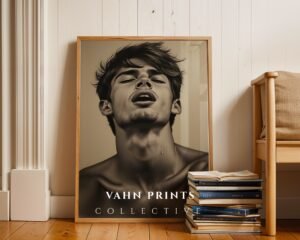 Handsome Male Figure Sketch Wall Art Modern Minimal Printable