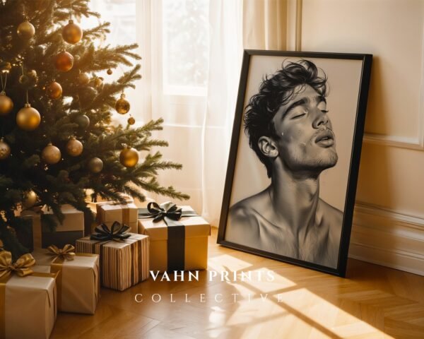 V291c_m1 Male Torso Line Art Print Masculine Sketch Minimal Wall Decor