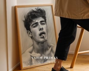 Male Body Figure Wall Art Muscular Man Line Drawing Minimalist Printable Decor