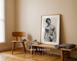 Minimal Nude Male Anatomy Art Wall Print