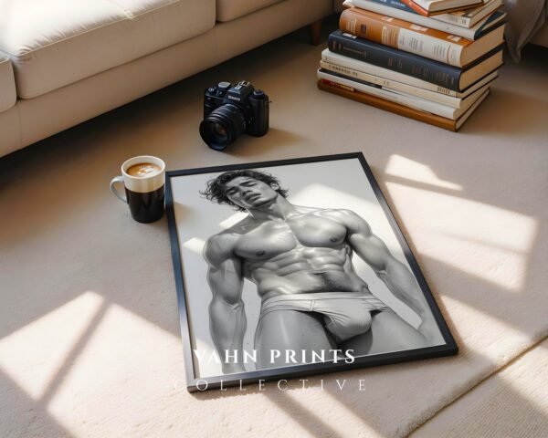 Minimal Nude Male Anatomy Art Wall Print