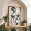 Minimal Nude Male Anatomy Art Wall Print