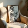 Minimal Nude Male Anatomy Art Wall Print