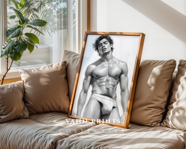 Minimal Nude Male Anatomy Art Wall Print