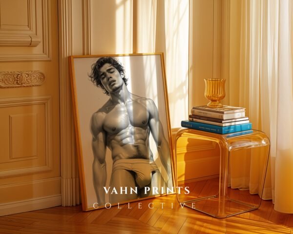 Minimal Nude Male Anatomy Art Wall Print