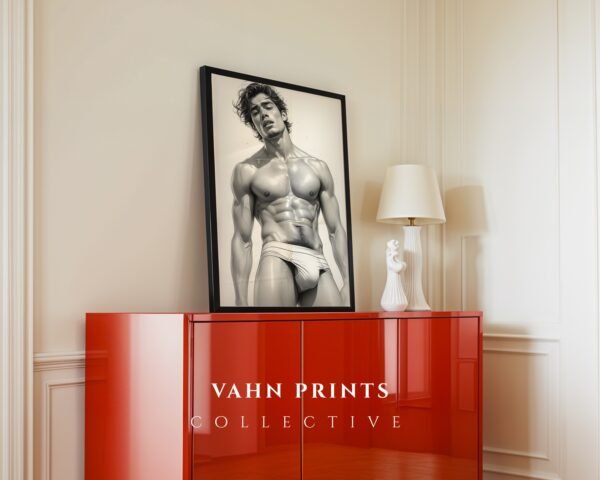 Minimal Nude Male Anatomy Art Wall Print