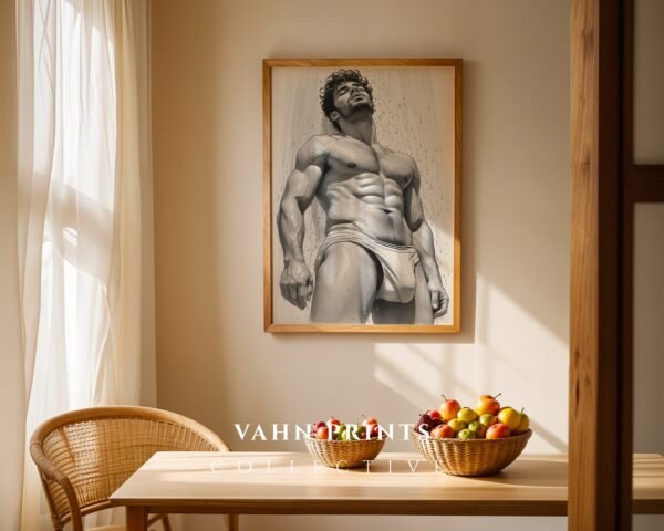 Male Nude Body Illustration Wall Art Contemporary Printable