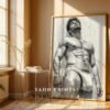 Male Nude Body Illustration Wall Art Contemporary Printable