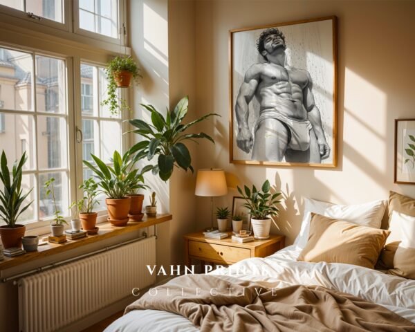 Male Nude Body Illustration Wall Art Contemporary Printable