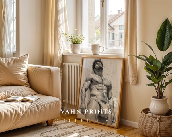 Male Nude Body Illustration Wall Art Contemporary Printable