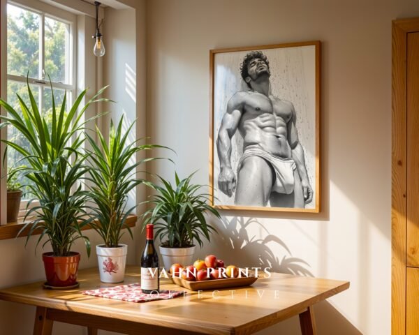 Male Nude Body Illustration Wall Art Contemporary Printable