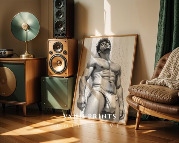 Male Nude Body Illustration Wall Art Contemporary Printable