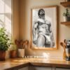 Male Nude Body Illustration Wall Art Contemporary Printable