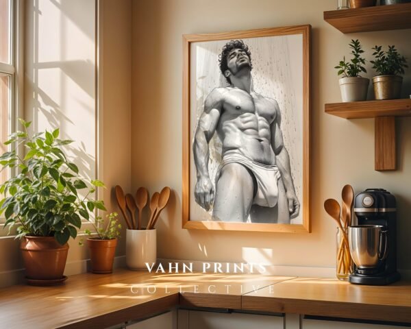 Male Nude Body Illustration Wall Art Contemporary Printable