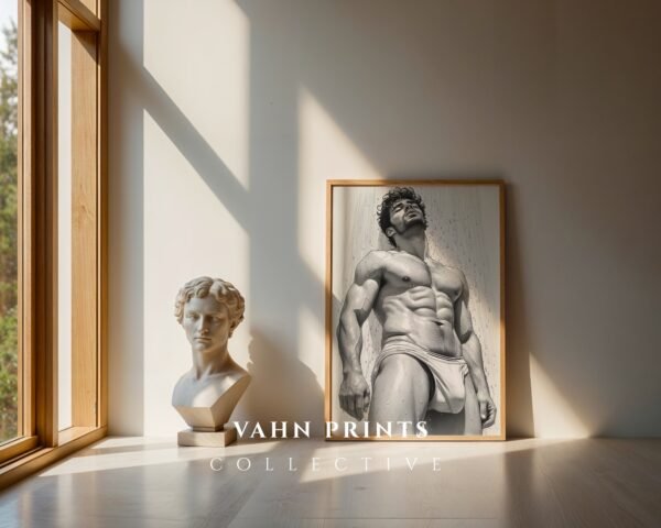 Male Nude Body Illustration Wall Art Contemporary Printable