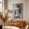 Clean Nude Male Line Drawing Wall Decor Modern