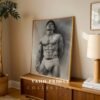 Clean Nude Male Line Drawing Wall Decor Modern