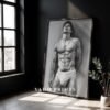 Clean Nude Male Line Drawing Wall Decor Modern