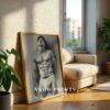 Clean Nude Male Line Drawing Wall Decor Modern