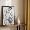 Male Nude Figure Study Art Print Minimalist Design