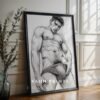 Male Nude Figure Study Art Print Minimalist Design