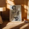 Stylish Nude Male Body Wall Art Line Sketch