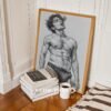 Stylish Nude Male Body Wall Art Line Sketch