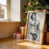 Stylish Nude Male Body Wall Art Line Sketch