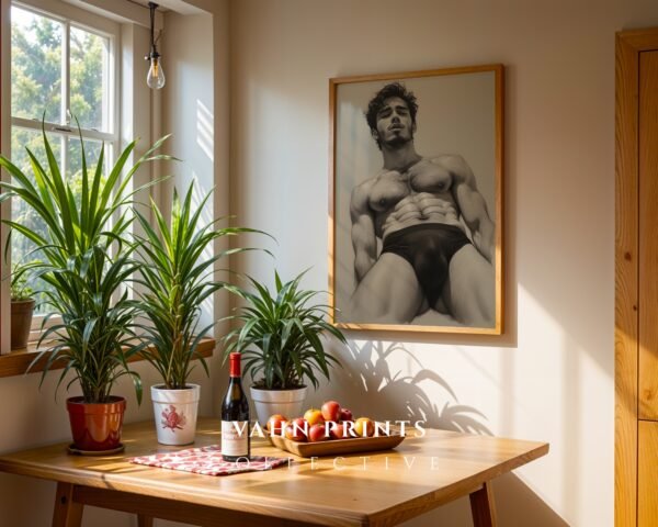Modern Nude Male Illustration Wall Art Minimal