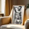 Male Nude Form Line Drawing Art Print Contemporary