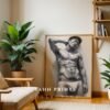 Male Nude Form Line Drawing Art Print Contemporary