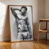 Male Nude Form Line Drawing Art Print Contemporary