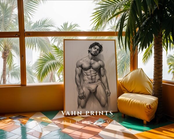Elegant Nude Male Figure Wall Art Clean Minimal Style