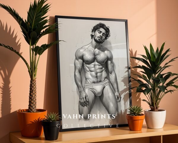 Elegant Nude Male Figure Wall Art Clean Minimal Style