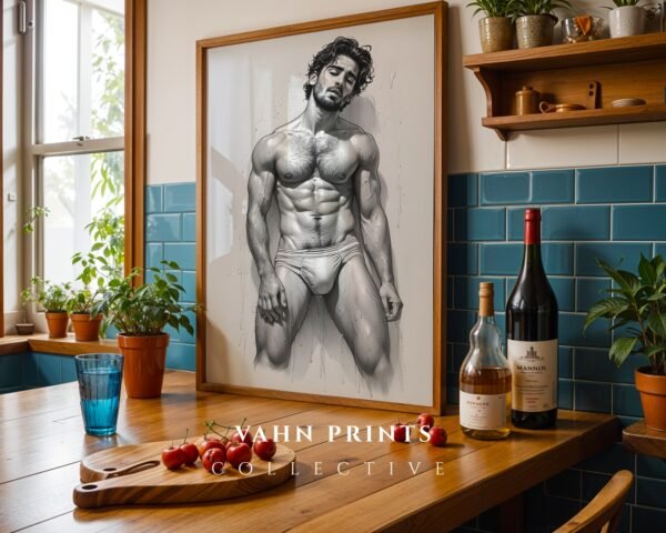 Elegant Nude Male Figure Wall Art Clean Minimal Style
