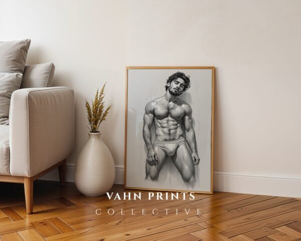 Elegant Nude Male Figure Wall Art Clean Minimal Style