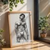 Elegant Nude Male Figure Wall Art Clean Minimal Style