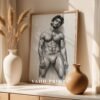 Elegant Nude Male Figure Wall Art Clean Minimal Style