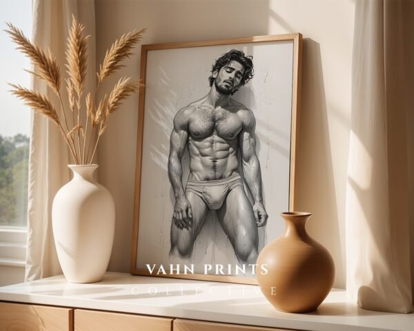 Elegant Nude Male Figure Wall Art Clean Minimal Style